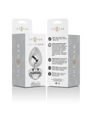 INTENSE PLUG ANAL METAL ALUMINIO CORAZON BLANCO TALLA M