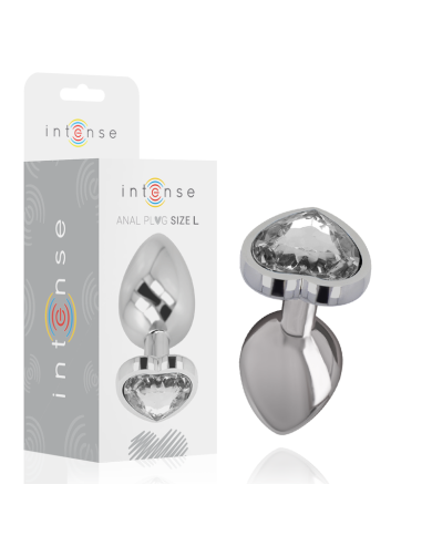 INTENSE PLUG ANAL METAL ALUMINIO CORAZON BLANCO TALLA L