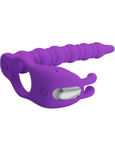 PRETTY LOVE BLACKNEY ANILLO PENE CON PLUG VIBRADOR LILA