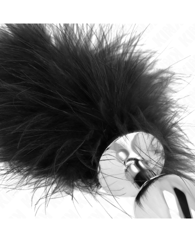 KINK PLUG ANAL 11 x 7 CM ACERO INOXIDABLE CON PLUMA 11 CM
