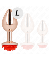 KINK PLUG ANAL ORO ROSADO ROSA ROJA L