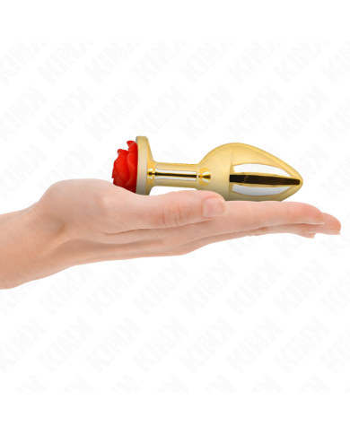 KINK PLUG ANAL DORADO ROSA ROJA TALLA L
