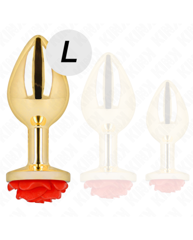 KINK PLUG ANAL DORADO ROSA ROJA TALLA L