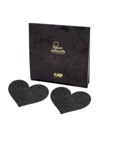 BIJOUX INDISCRETS PEZONERAS FLASH CORAZON NEGRO