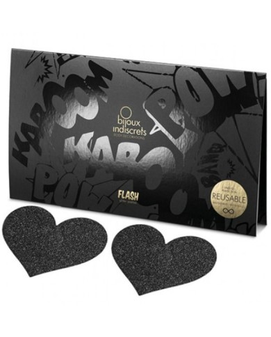 BIJOUX INDISCRETS PEZONERAS FLASH CORAZON NEGRO