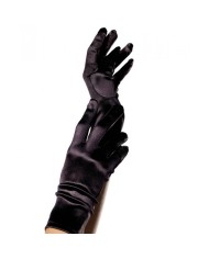 LEG AVENUE GUANTES SATIN NEGRO