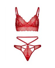 LEG AVENUE SET 2 PIEZAS CON TANGA DOBLE TIRANTA M L ROJO