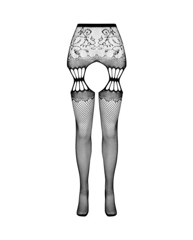 PASSION S027 MEDIAS CON LIGUERO NEGRO TALLA UNICA