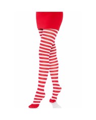 LEG AVENUE MEDIAS DE RAYAS BLANCO ROJO