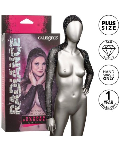CALEXOTICS RADIANCE ENCOGIMIENTO DE HOMBROS CON CAPUCHA PEDRERIA TALLA GRANDE