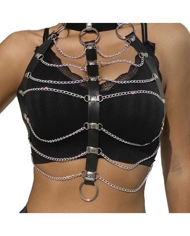 SUBBLIME ARNES DE PECHO CADENAS CUERO NEGRO TALLA UNICA