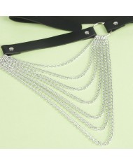 SUBBLIME CINTURON DE CADENAS CUERO NEGRO TALLA UNICA