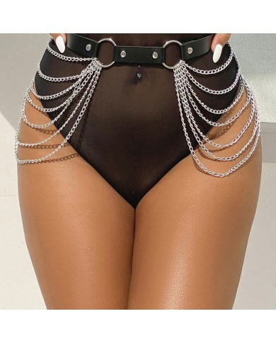 SUBBLIME CINTURON DE CADENAS CUERO NEGRO TALLA UNICA