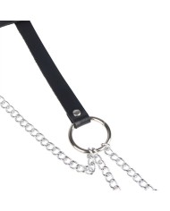 SUBBLIME CINTURON DE CADENAS ANILLAS CUERO NEGRO TALLA UNICA