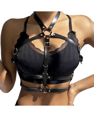 SUBBLIME ARNES DE PECHO ANILLAS DE CUERO NEGRO TALLA UNICA