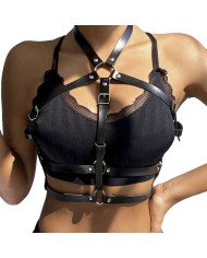 SUBBLIME ARNES DE PECHO ANILLAS DE CUERO NEGRO TALLA UNICA