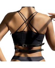 SUBBLIME ARNES DE PECHO ANILLAS DE CUERO NEGRO TALLA UNICA