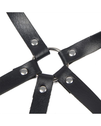 SUBBLIME ARNES DE PECHO ANILLAS DE CUERO NEGRO TALLA UNICA