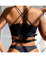 SUBBLIME ARNES DE PECHO ANILLAS DE CUERO NEGRO TALLA UNICA