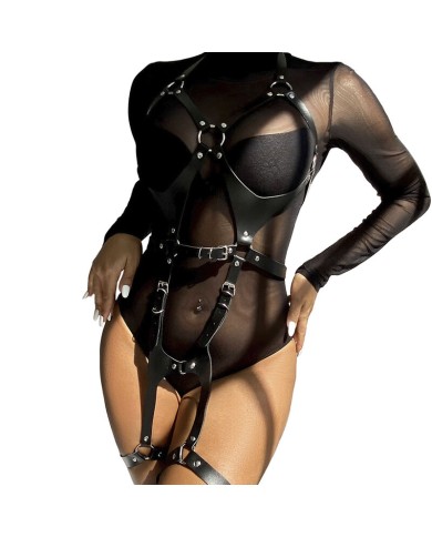 SUBBLIME ARNES CUERPO ENTERO CON HEBILLAS CUERO NEGRO TALLA UNICA