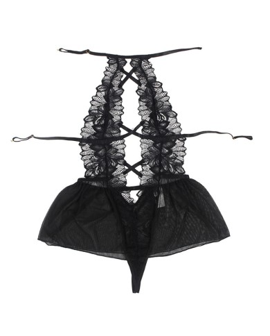 SUBBLIME TEDDY CUELLO HALTER ESPALDA DESCUBIERTA ENCAJE NEGRO S M