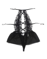 SUBBLIME TEDDY CUELLO HALTER ESPALDA DESCUBIERTA ENCAJE NEGRO S M