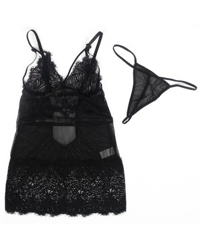 SUBBLIME BABYDOLL CON TIRANTES AJUSTABLES DE ENCAJE NEGRO S M