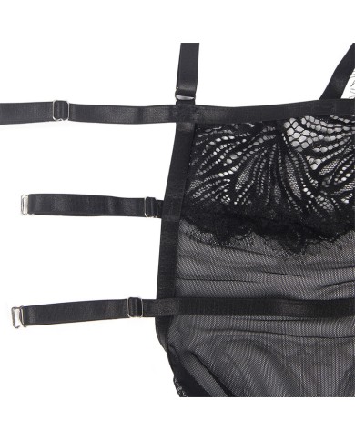SUBBLIME BABYDOLL CON TIRANTES AJUSTABLES DE ENCAJE NEGRO S M