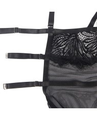 SUBBLIME BABYDOLL CON TIRANTES AJUSTABLES DE ENCAJE NEGRO S M