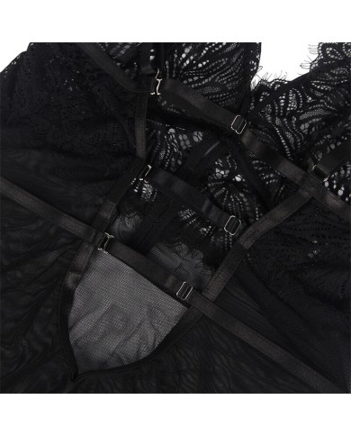 SUBBLIME BABYDOLL CON TIRANTES AJUSTABLES DE ENCAJE NEGRO S M