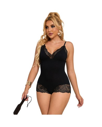 SUBBLIME TEDDY DETALLE ENCAJE FLORAL NEGRO L XL