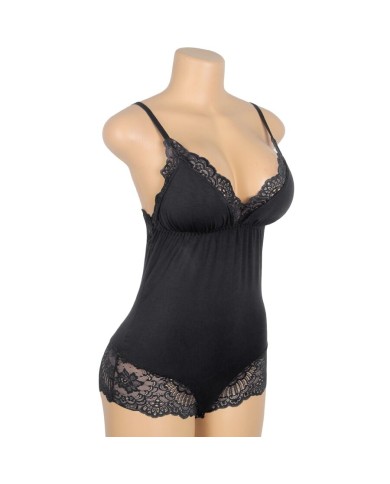 SUBBLIME TEDDY DETALLE ENCAJE FLORAL NEGRO L XL