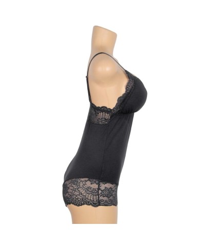 SUBBLIME TEDDY DETALLE ENCAJE FLORAL NEGRO L XL