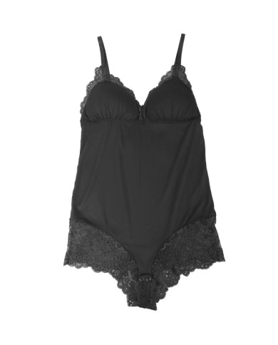 SUBBLIME TEDDY DETALLE ENCAJE FLORAL NEGRO L XL