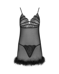 LIVCO CORSETTI FASHION ZERUNAM SET BABYDOLL TANGA NEGRO
