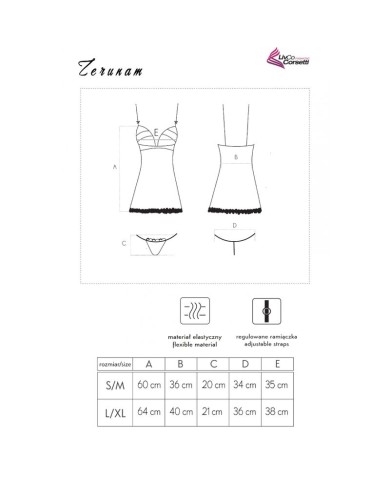 LIVCO CORSETTI FASHION ZERUNAM SET BABYDOLL TANGA NEGRO