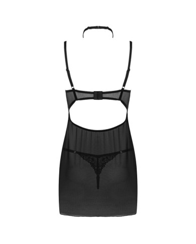 LIVCO CORSETTI FASHION BINELLA SET BABYDOLL TANGA NEGRO