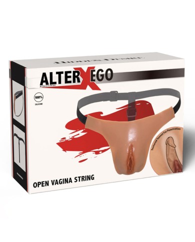 HIDDEN DESIRE ALTER EGO TANGA VAGINA ABIERTA AJUSTABLE NATURAL