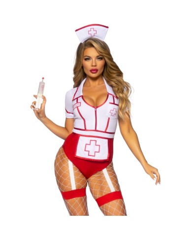 LEG AVENUE DISFRAZ ENFERMERA SEXY ROJO BLANCO M