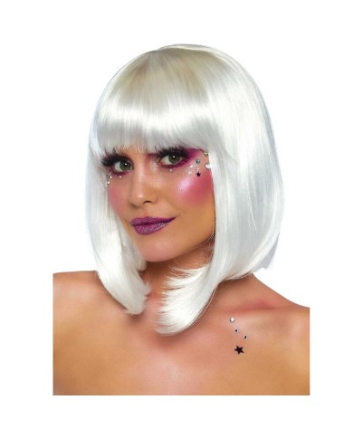 LEG AVENUE PELUCA CORTE BOB FOSFORESCENTE BLANCO