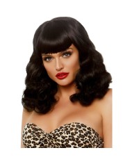 LEG AVENUE PELUCA RETRO RIZADA CON FLEQUILLO LUMINISCENTE NEGRO