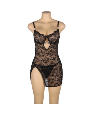 SUBBLIME 954185 BABYDOLL DE ENCAJE CON TIRANTES AJUSTABLES NEGRO S M