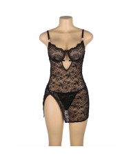 SUBBLIME 954185 BABYDOLL DE ENCAJE CON TIRANTES AJUSTABLES NEGRO S M
