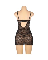 SUBBLIME 954185 BABYDOLL DE ENCAJE CON TIRANTES AJUSTABLES NEGRO S M