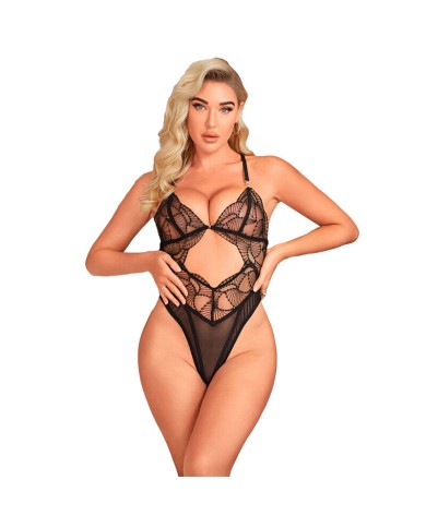 SUBBLIME 955229 BODY TRANSPARENTE CON ENCAJE HUECO NEGRO L XL