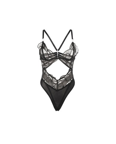SUBBLIME 955229 BODY TRANSPARENTE CON ENCAJE HUECO NEGRO L XL