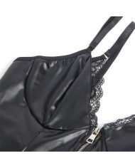 SUBBLIME 955465 BODY CON CREMALLERA DE CUERO NEGRO L XL