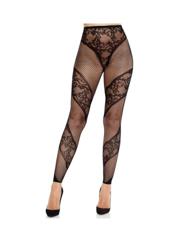 LEG AVENUE MALLAS SIN PIE DE ENCAJE Y TRANSPARENCIA NEGRO