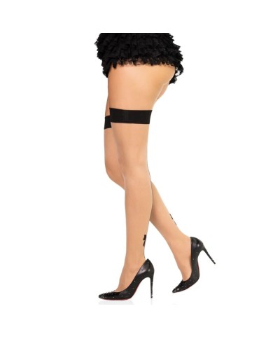 LEG AVENUE 1963 MEDIAS DE SPANDEX CON COSTURA TRASERA NEGRO TALLA UNICA