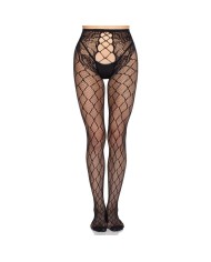 LEG AVENUE 1966 MEDIAS DE RED CON PANTY SIN ENTREPIERNA NEGRO TALLA UNICA